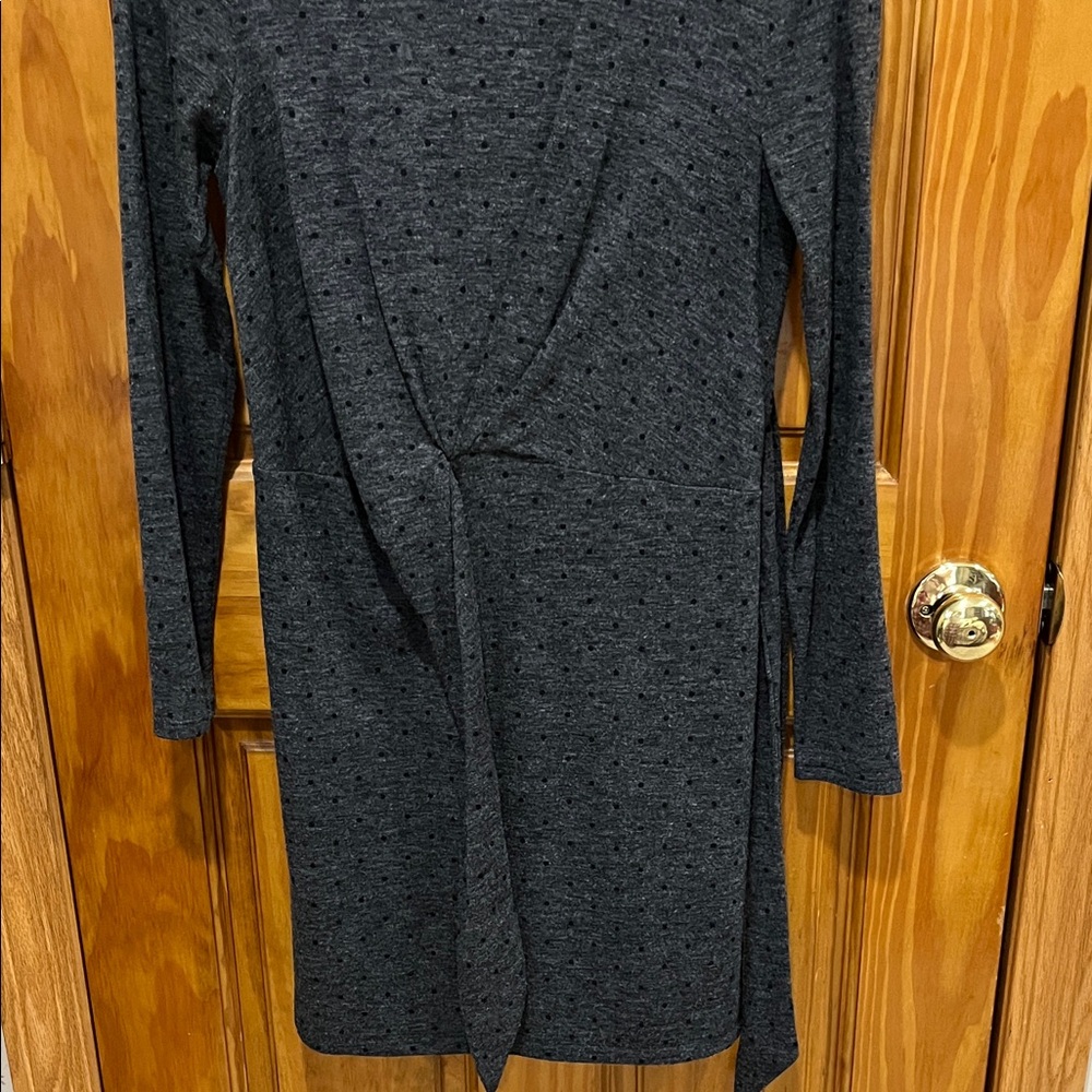 Loft Elegant Gray Long Sleeve Dress - Picture 4 of 6